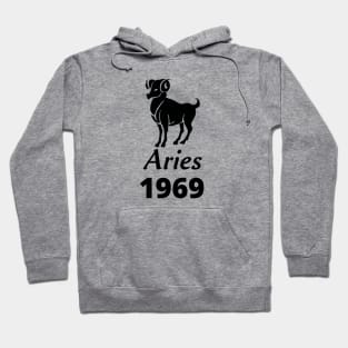 Black Aries Zodiac 1969 Hoodie